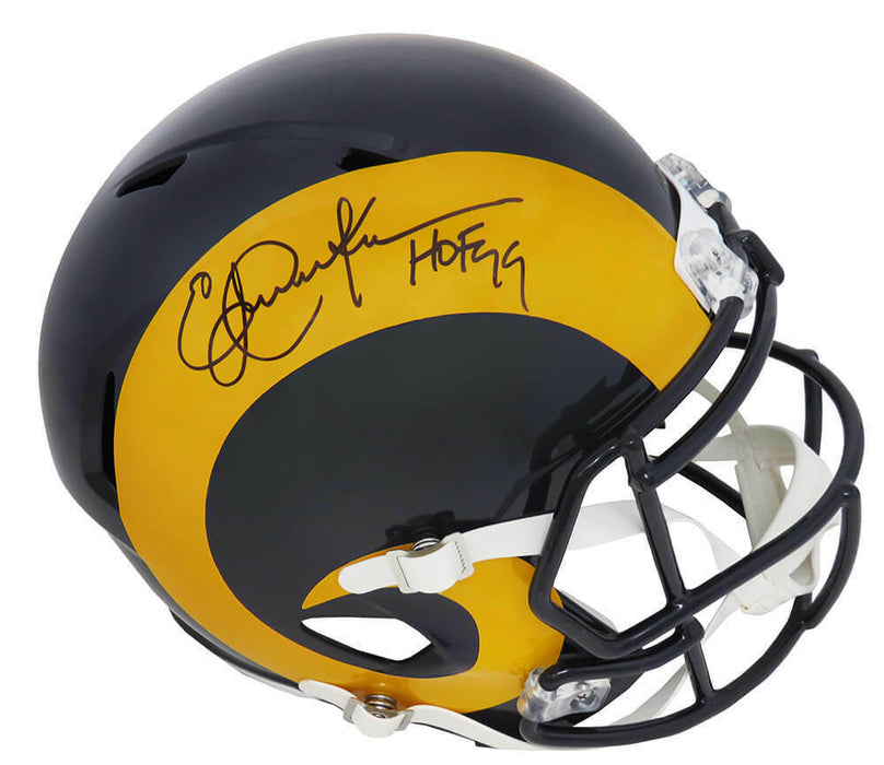 Eric Dickerson Los Angeles Rams Signed Riddell Full Size Speed Rep Helmet w/HOF'99 SCHWARTZ (St. Louis)