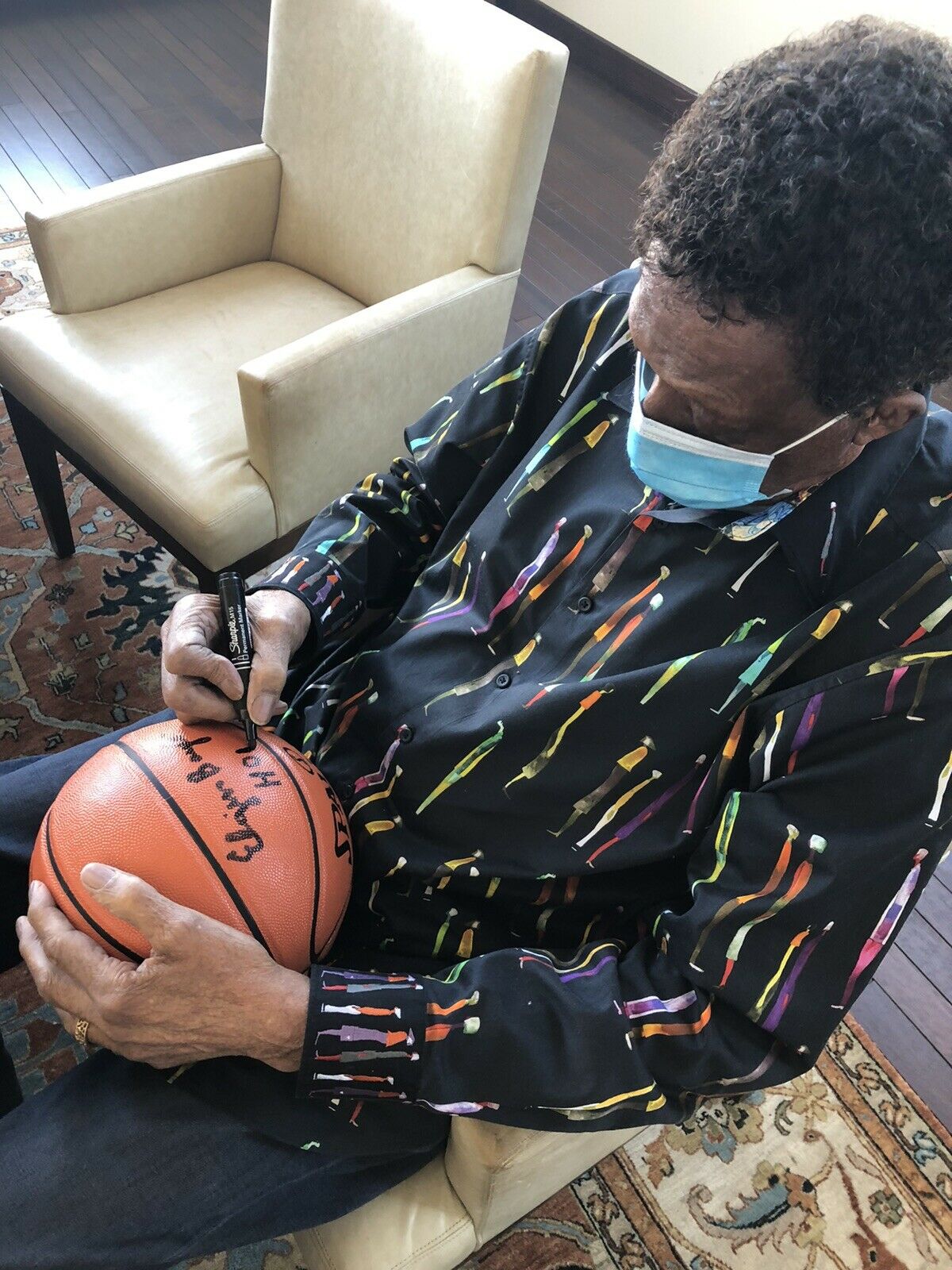 ELGIN BAYLOR Los Angeles Lakers signed Basketball HOF 77 ROY 59 11X AS BAS COA