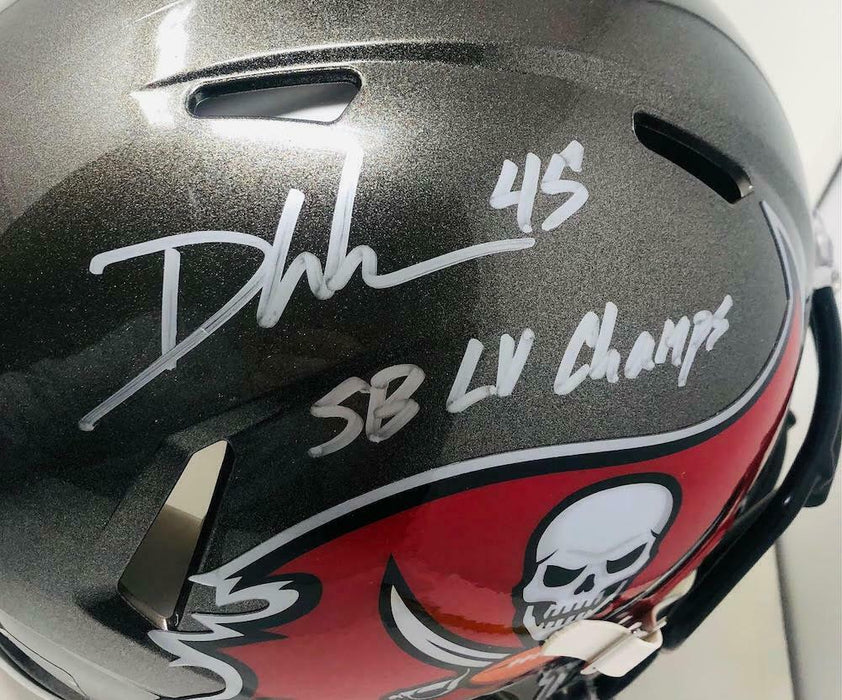 Devin White Tampa Bay Buccaneers Signed "SB LV Champs" Speed Authentic Helmet (FAN COA)