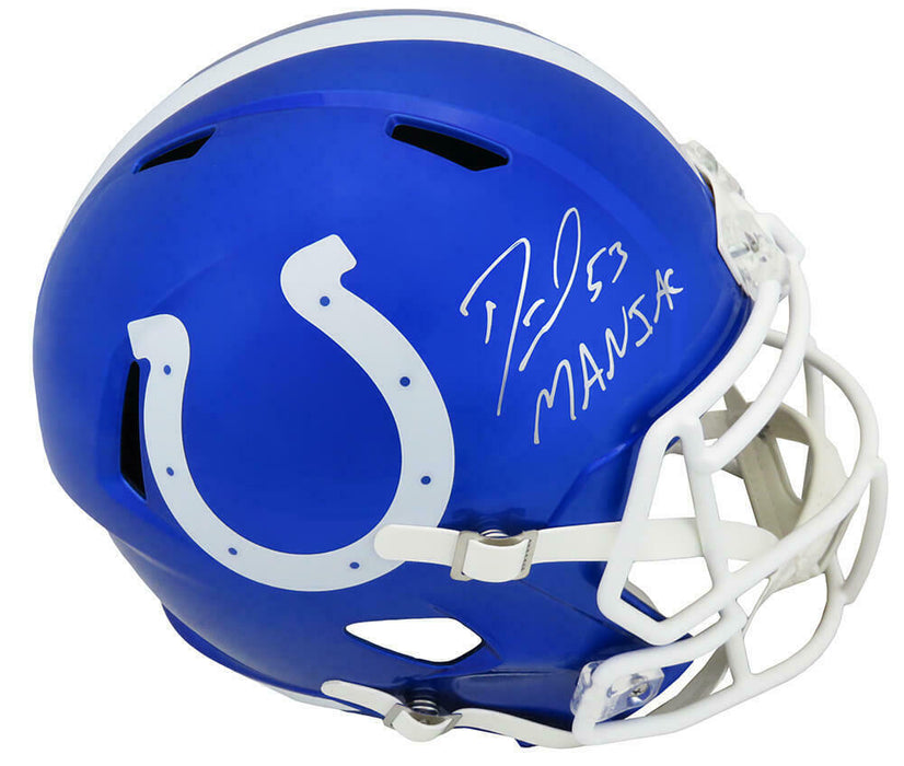 Darius Leonard Indianapolis Colts Signed Flash Riddell F/S Replica Helmet w/Maniac JSA COA (Baltimore)