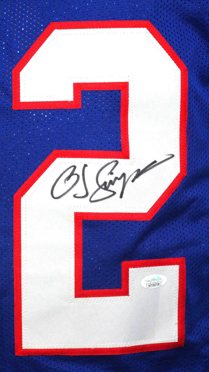 O. J. Simpson Buffalo Bills Signed Blue Pro Style STAT Jersey (JSA COA)
