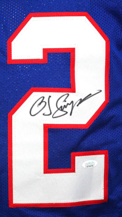O. J. Simpson Buffalo Bills Signed Blue Pro Style STAT Jersey (JSA COA)