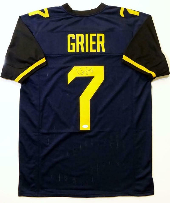 Will Grier Autographed Blue College Style Jersey (JSA COA)
