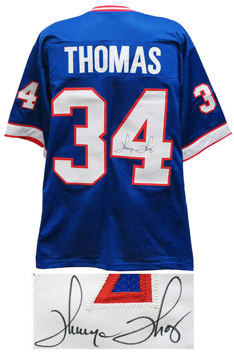 Thurman Thomas Buffalo Bills Signed Blue Custom Football Jersey (SS COA)