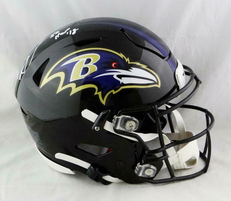 Ray Lewis Baltimore Ravens Signed F/S SpeedFlex Helmet w/ HOF (BAS COA)