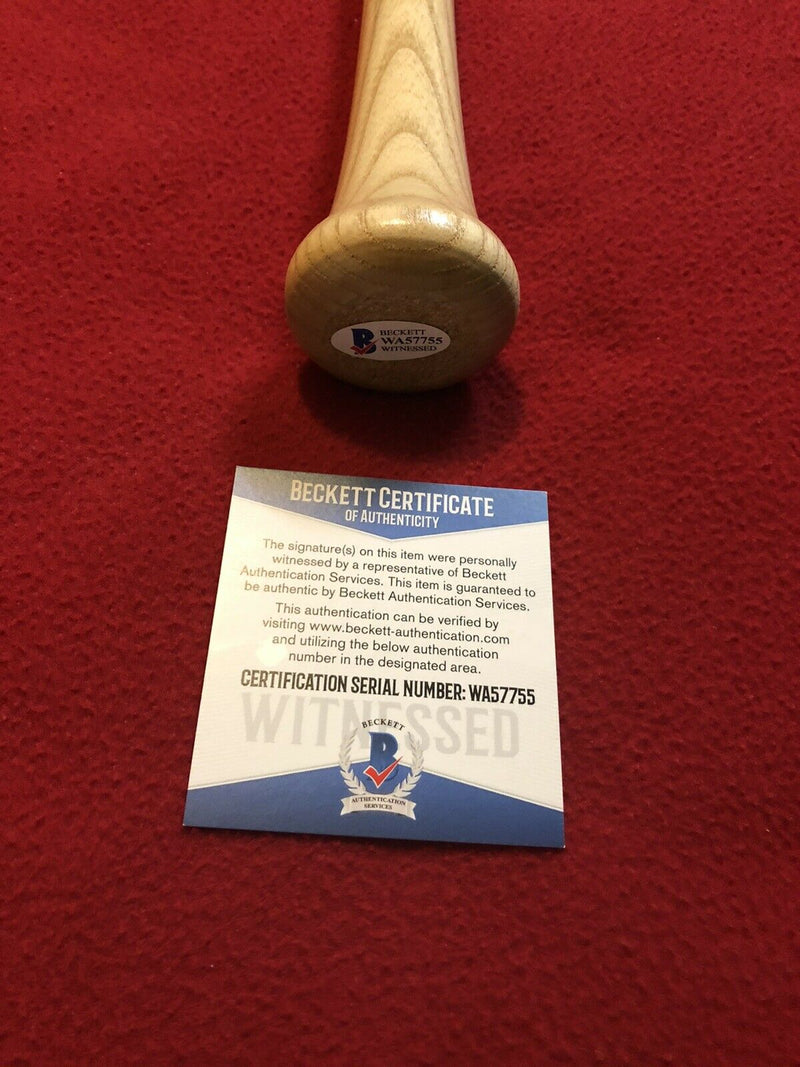 Gleyber Torres New York Yankees autographed signed natural rawlings bat (BAS COA)