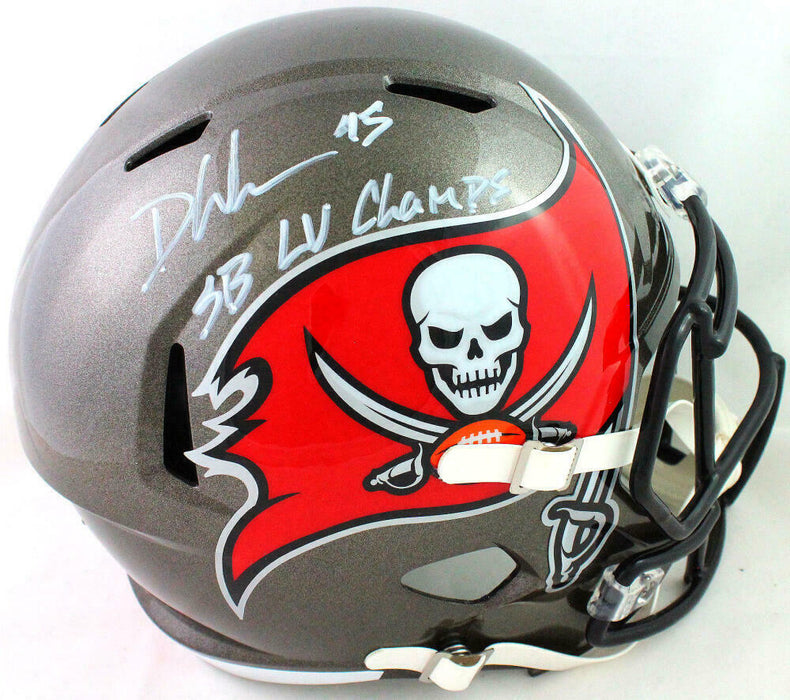 Devin White Tampa Bay Buccaneers Signed Tampa Bay Bucs Full-sized Speed Helmet with Insc *White (BAS COA)