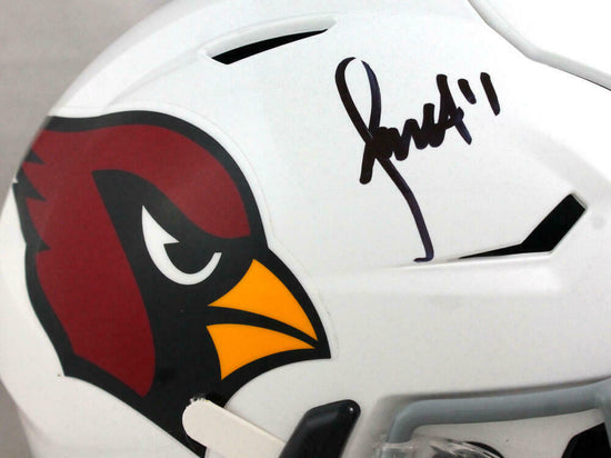 Larry Fitzgerald Arizona Cardinals Autographed Riddell Flat White Alternate  Revolution Speed Authentic Helmet