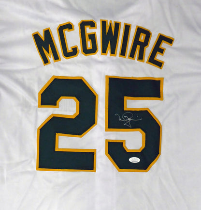 Mark McGwire Oakland Athletics Signed White Jersey 178289 (JSA COA)