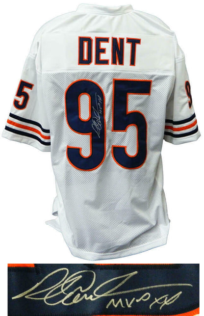Richard Dent Chicago Bears Signed White Football Jersey w/MVP XX (SS COA)
