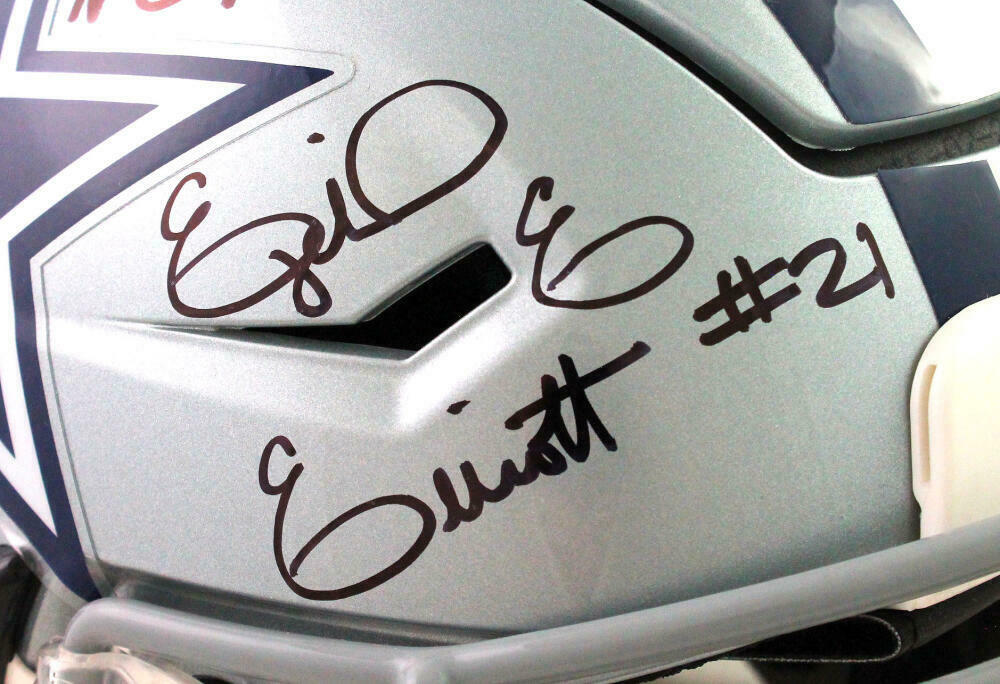 Prescott/Cooper/Elliott Autographed Dallas Cowboys F/S SpeedFlex Helmet- (BAS COA)