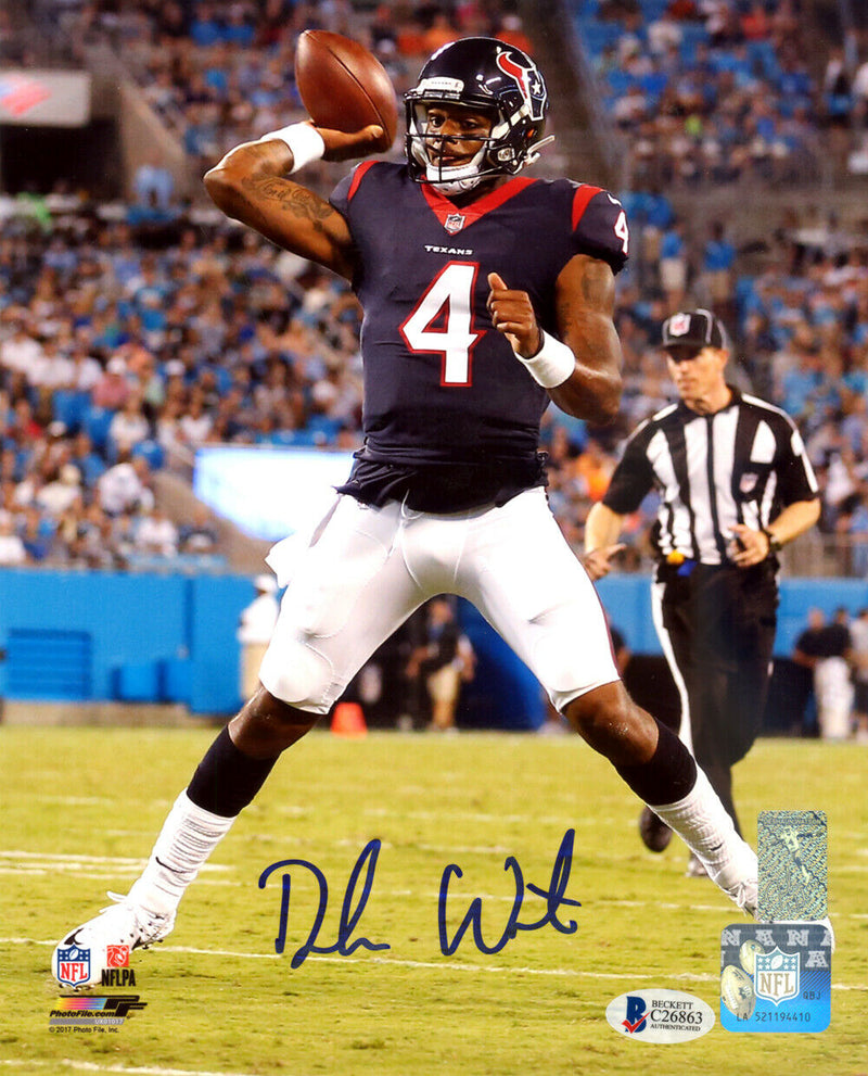 DESHAUN WATSON HOUSTON TEXANS AUTOGRAPHED SIGNED 8X10 PHOTO 126639 (BAS COA)