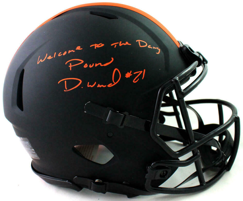 Denzel Ward Cleveland Browns Signed F/S Eclipse Speed Authentic Helmet w/ Insc (JSA COA)