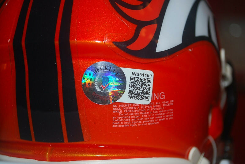 JOHN ELWAY DENVER BRONCOS signed FLASH Mini Helmet (BAS COA)