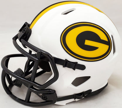 JORDAN LOVE GREEN BAY PACKERS AUTOGRAPHED LUNAR ECLIPSE WHITE SPEED MINI HELMET QR 193773 (BAS COA)