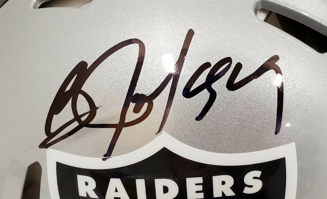 Bo Jackson Oakland Raiders Signed Silver Authentic Speed Helmet (BAS COA)