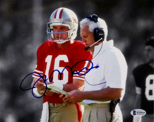 Joe Montana San Francisco 49ers Signed San Francisco 49ers 8x10 Photo with  Walsh *Blue (BAS COA)