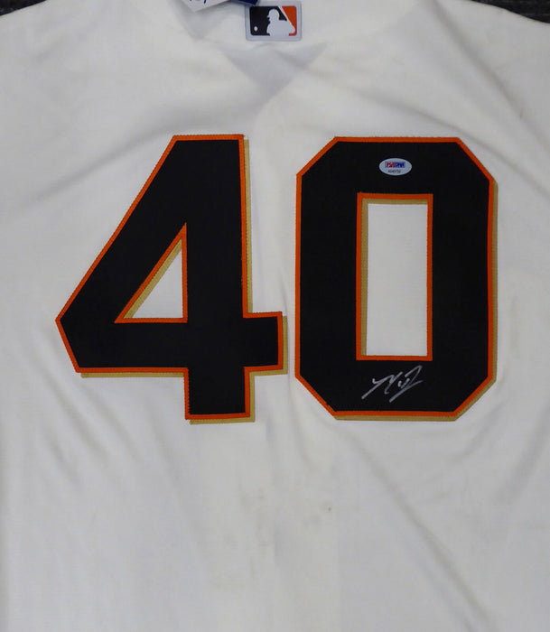 Giants Madison Bumgarner Autographed Majestic Jersey (Stain) PSA/DNA AB49759