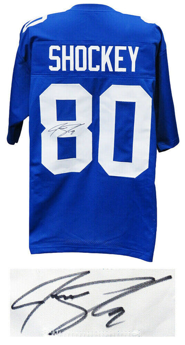 Jeremy Shockey New York Giants Signed Brown Custom Football Jersey
