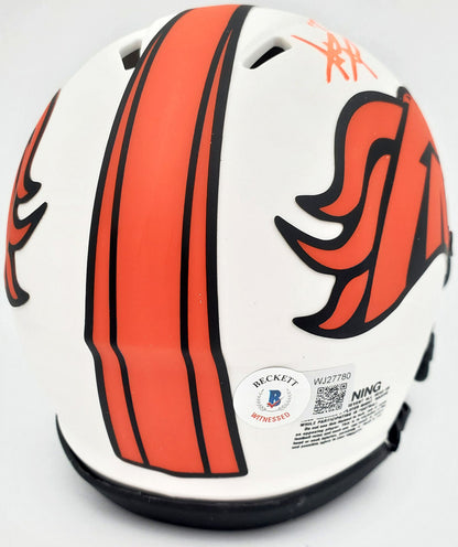 STEVE ATWATER AUTO DENVAR BRONCOS LUNAR ECLIPSE WHITE MINI HELMET BAS COA