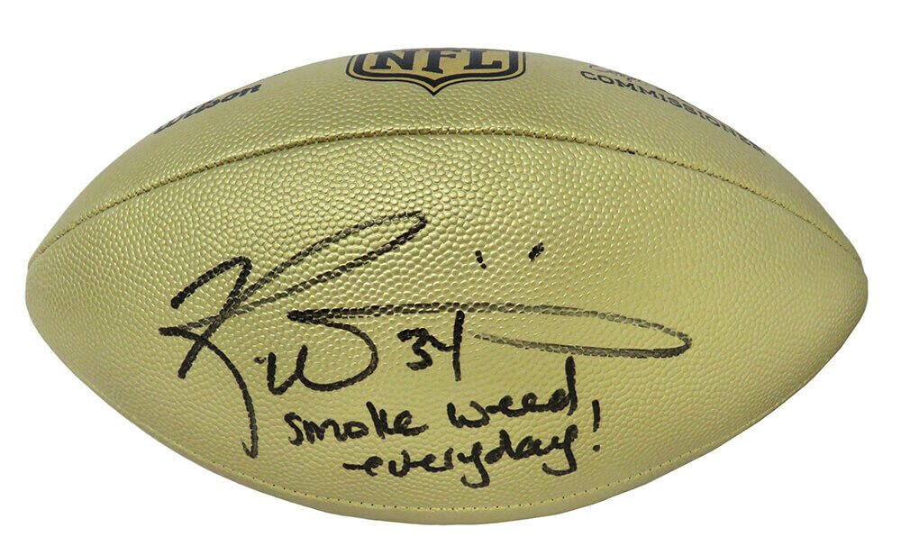 Ricky Williams Miami Dolphins Signed Wilson Duke Gold NFL F/S Football w/ Smoke Weed (SCHWARTZ)
