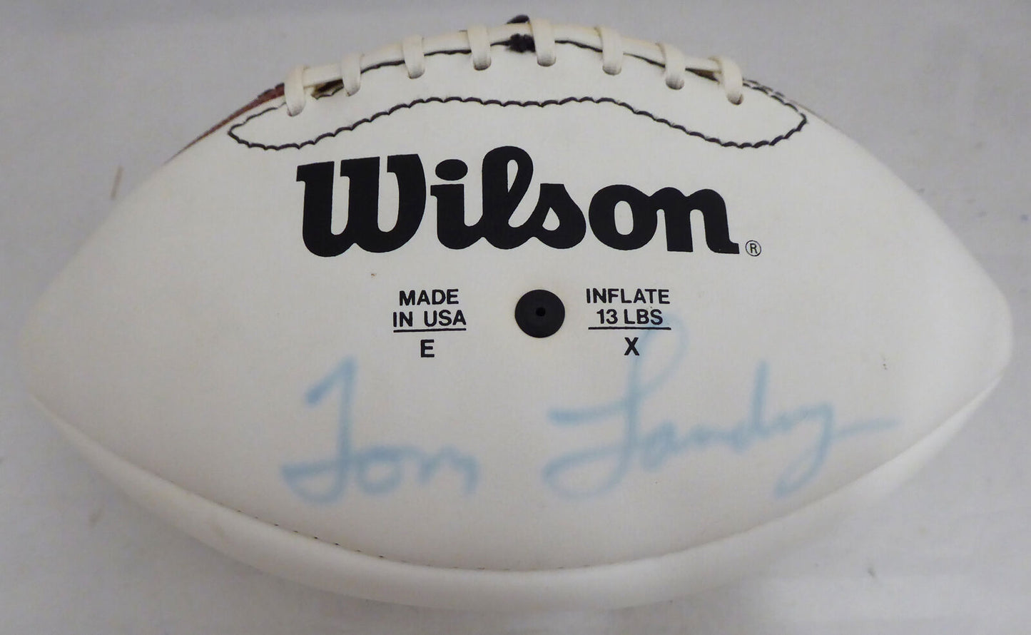 Tom Landry Dallas Cowboys Autographed Signed White Logo Football (Flat) V62721 (BAS COA)