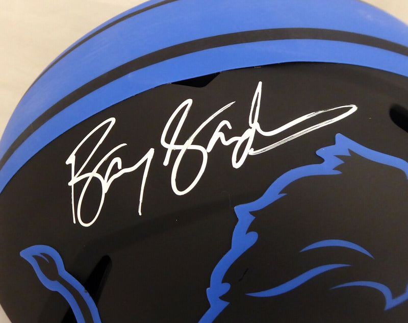 BARRY SANDERS DETROIT LIONS AUTOGRAPHED LIONS BLACK ECLIPSE FULL SIZE HELMET 177666 (BAS COA)