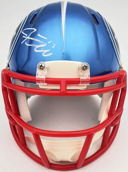 Ryan Tannehill Tennessee Titans Signed Flash Blue Speed Mini Helmet WN46893 (BAS COA)