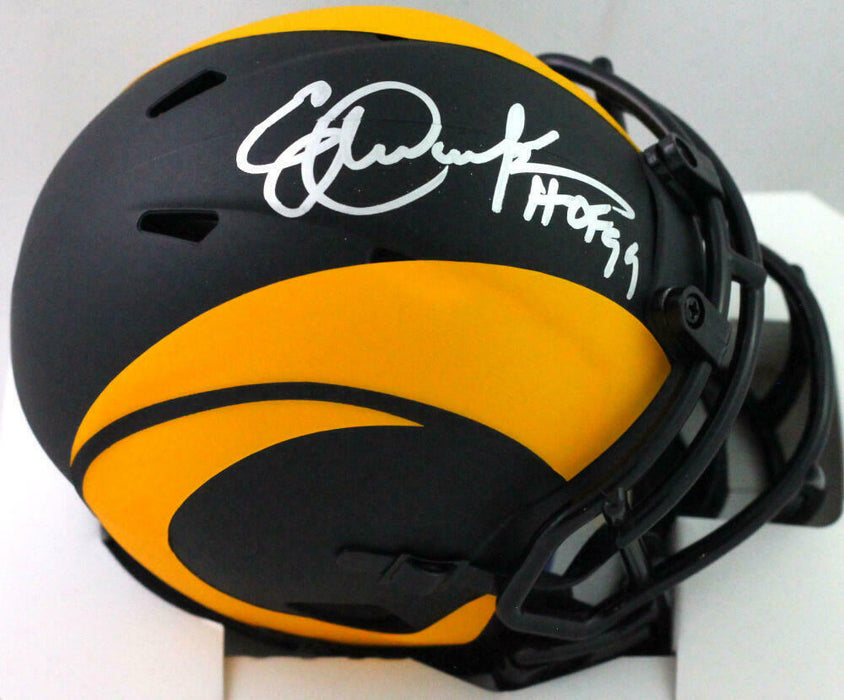 Eric Dickerson Los Angeles Rams Signed FS Eclipse Speed Mini Helmet w/ HOF BAS COA (St. Louis)