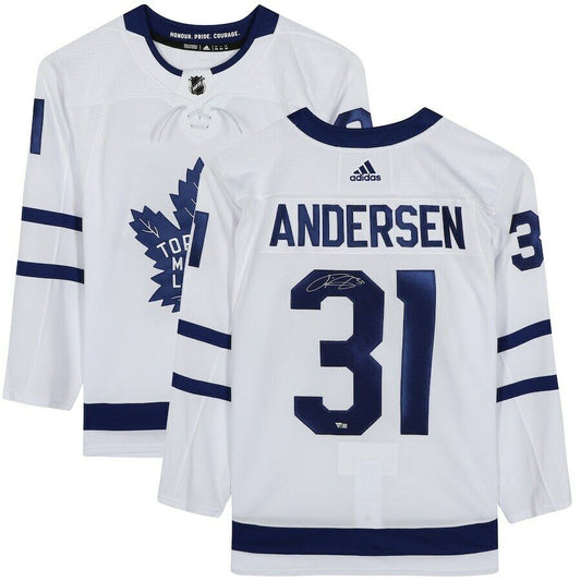 Frederik Andersen Toronto Maple Leafs Signed Adidas White Authentic Jersey (FAN COA)