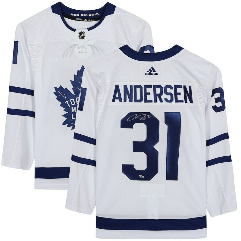 Frederik Andersen Toronto Maple Leafs Signed Adidas White Authentic Jersey (FAN COA)