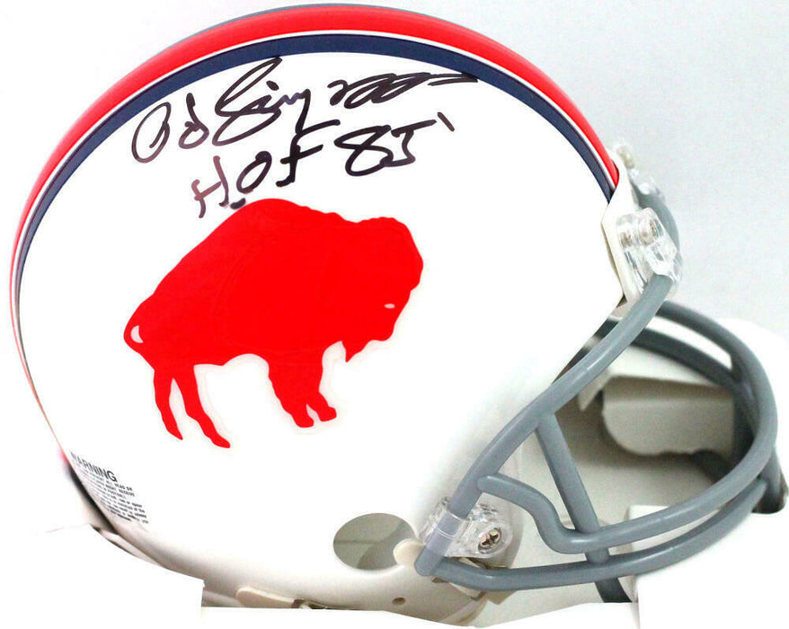 OJ Simpson Buffalo Bills Signed 65-73 TB Mini Helmet w/HOF (JSA COA)