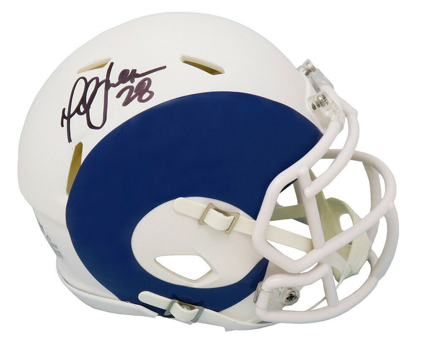 Marshall Faulk St. Louis Rams Signed AMP Alternate Riddell Speed Mini Helmet BAS COA (Los Angles)