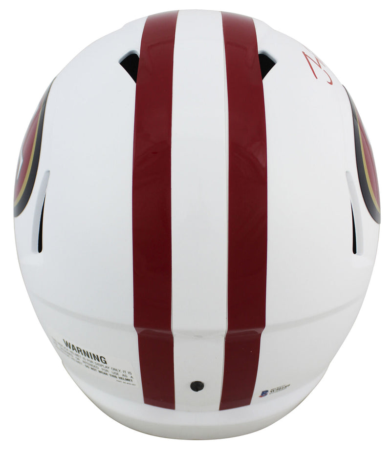 Joe Montana/Jerry Rice San Francisco 49ers Signed Flat White Full-sized Speed Replica Helmet (BAS COA)