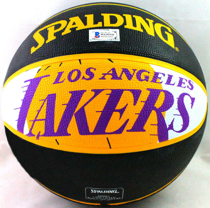 Kyle Kuzma Autographed NBA LA Lakers Logo Black Basketball (BAS COA)