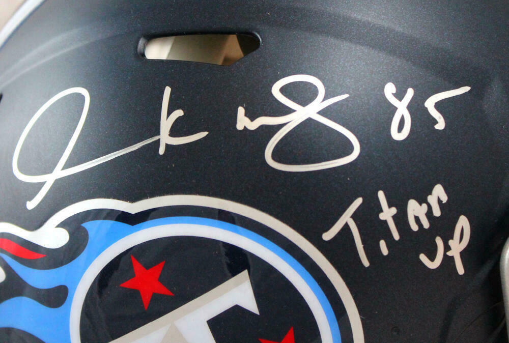 Derrick Mason Tennessee Titans Signed F/S Speed Authentic Helmet w/ Titan Up (BAS COA)