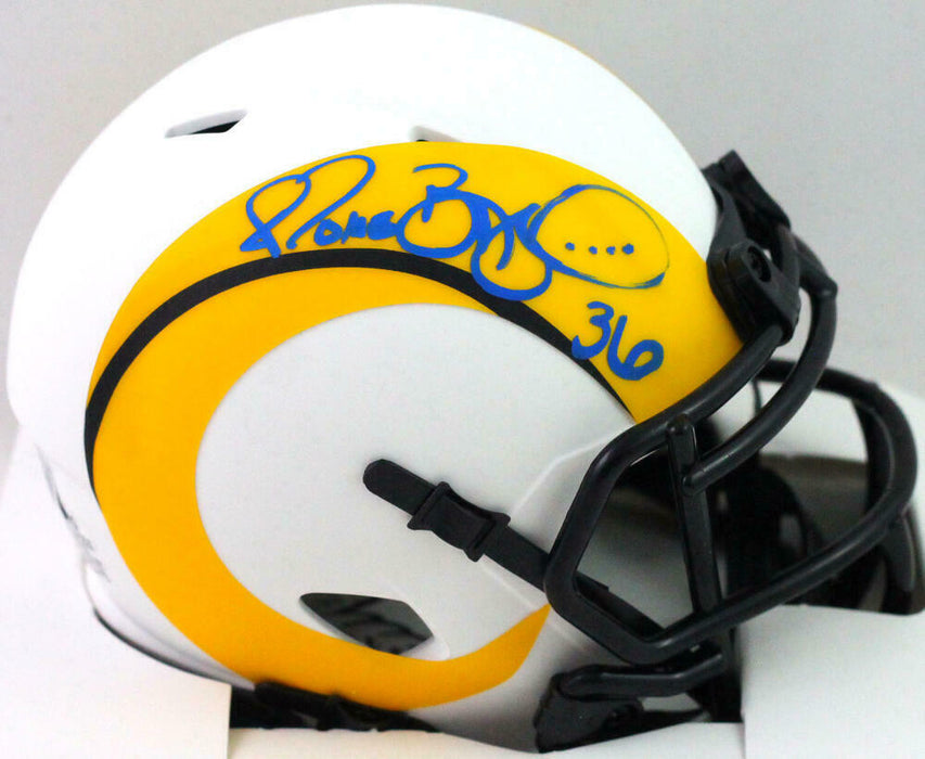 Jerome Bettis Los Angeles Rams Signed Lunar Speed Mini Helmet BAS COA (St. Louis)