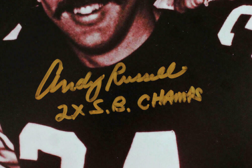 Jack Lambert, Jack Ham, Andy Russell Pittsburgh Steelers Signed 16x20 B&W Photo with 3 Insc (BAS COA)