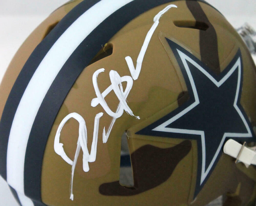 Deion Sanders Autographed Dallas Cowboys Camo Mini Helmet- (BAS COA)