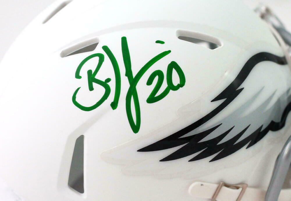 Brian Dawkins Philadelphia Eagles Signed Philadelphia Eagles Flat White Mini Helmet (JSA COA)