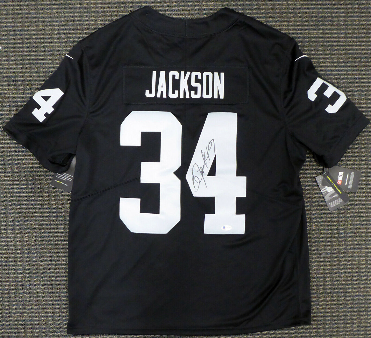 Bo Jackson Oakland Raiders Signed Black Nike Vapor Limited Twill Jersey (BAS COA)