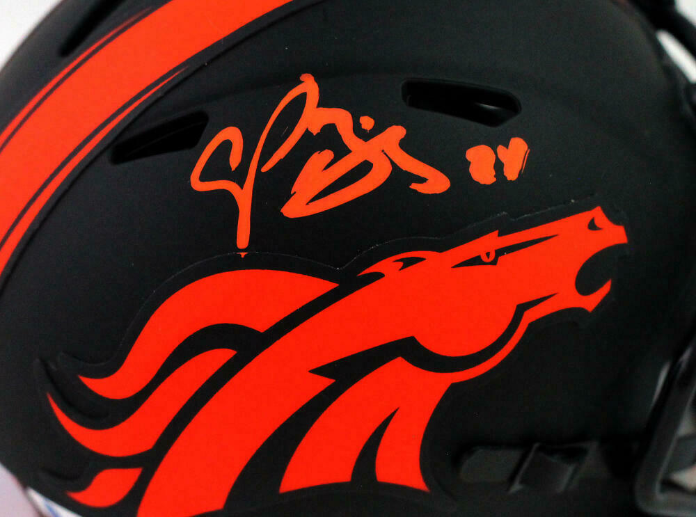 Champ Bailey Denver Broncos Signed Eclipse Speed Mini Helmet (BAS COA)