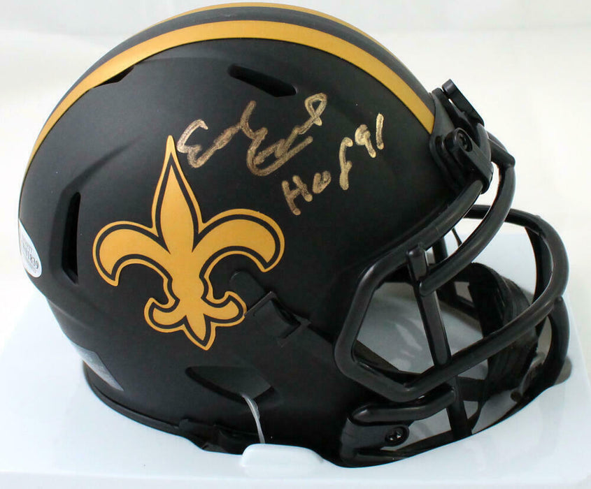 Earl Campbell New Orleans Saints Signed Saints Eclipse Speed Mini Helmet with HOF *Gold (BAS COA)