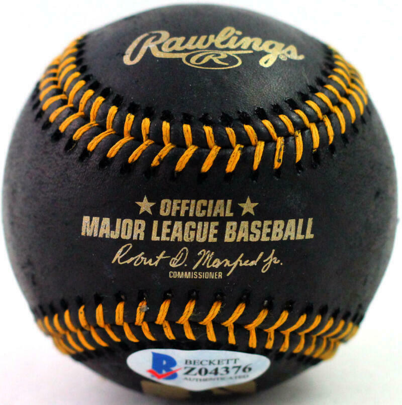 Trevor Story Autographed Rawlings Black OML Baseball (BAS COA)
