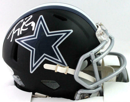 Tony Romo Signed Cowboys Flat Black Speed Mini Helmet -(BAS COA)