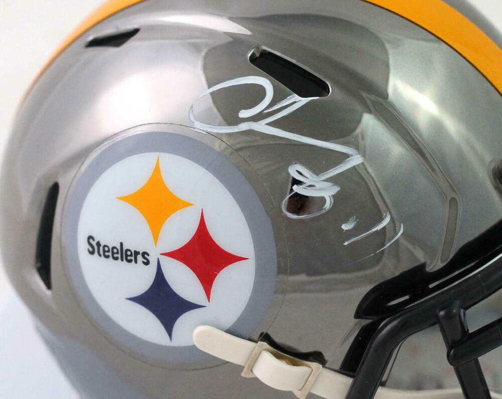 Chase Claypool Pittsburgh Steelers Signed Steelers Chrome Mini Helmet *White (BAS COA)