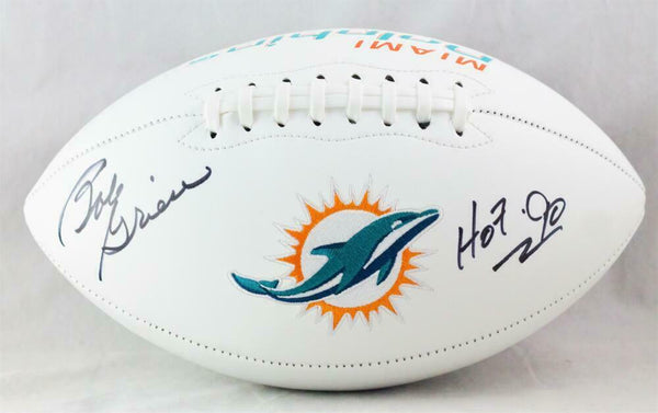 Bob Griese Miami Dolphins Signed Logo Football w/HOF (JSA COA)