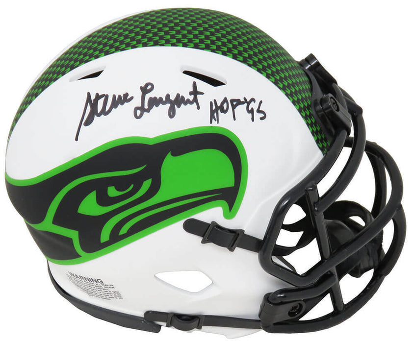 Steve Largent Seattle Seahawks Signed Seahawks Lunar Eclipse Riddell Mini Helmet with HOF'95 (SCHWARTZ)