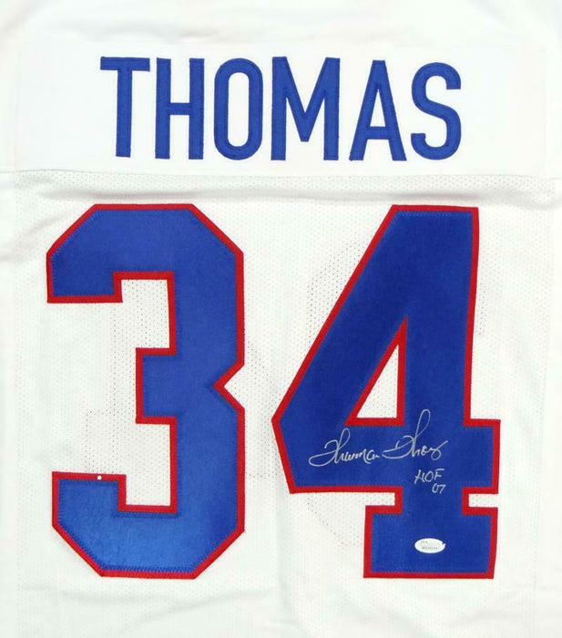 Thurman Thomas Buffalo Bills Signed White Pro Style Jersey with HOF (JSA COA)