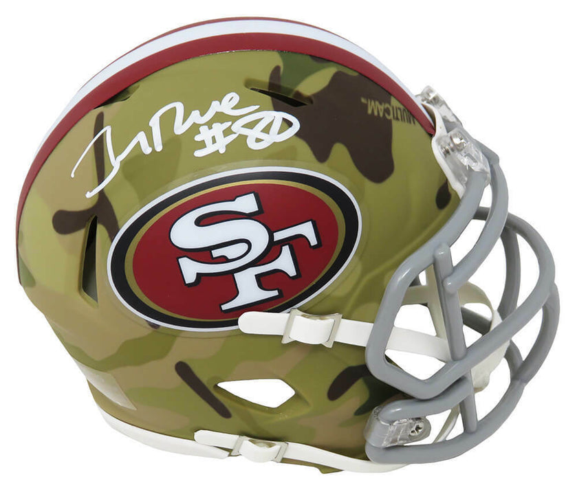 Jerry Rice San Francisco 49ers Signed San Francisco 49ers Camouflage Riddell Speed Mini Helmet (SCHWARTZ)